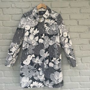 Vintage Burberry Floral Print Coat